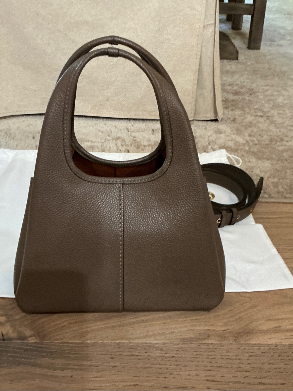Coach Lana Shoulder Bag 23 in Brass/Dark Stone (style CM545) - Picture 6 of 6